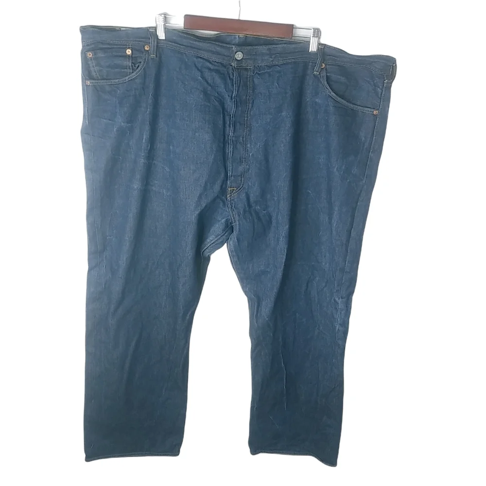 Levis 501 Mens 54x30 Dark Wash Straight Button Fly Jeans - Picture 15 of 15